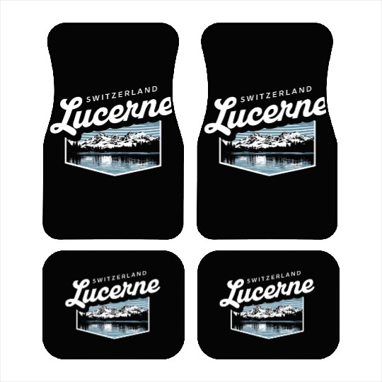 Switzerland Lucerne Souvenir Mountain Lake Scene Car Mats