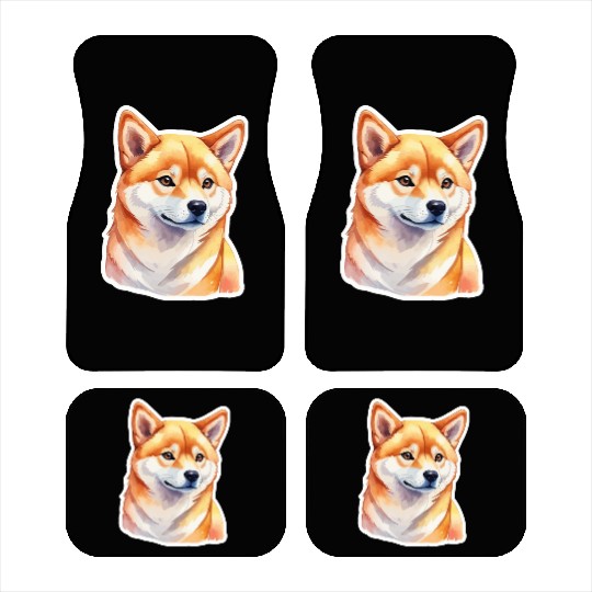 Shiba Inu Watercolor Car Mats