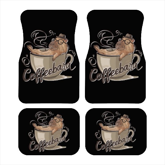Coffeebara Capybara Coffedrinker Car Mats