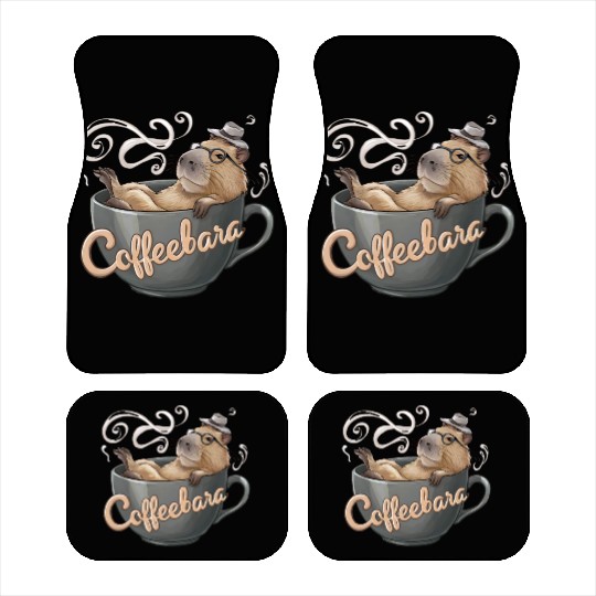 Coffeebara Capybara Coffedrinker Car Mats