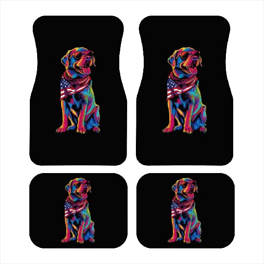 Labrador Retriever Dog Patriotic US Flag Sunglasse Car Mats