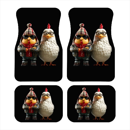 Hip chickens in cool streetwear Car Mats