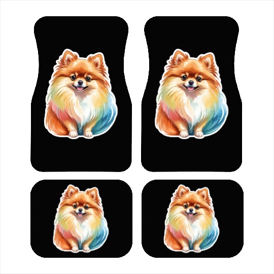 Pomeranian Watercolor Car Mats