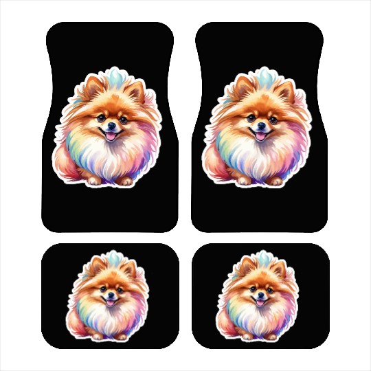 Pomeranian Watercolor Car Mats