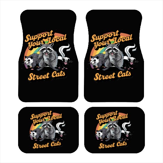 Support Your Local Street Cats Raccoon Car Mats