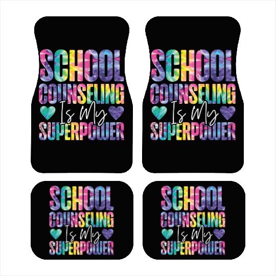 School Counselor Tie Dye School Car Mats