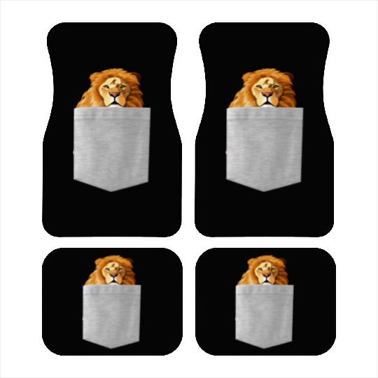 Lion In Your Pocket Car Mats - Funny Peeking Jungle