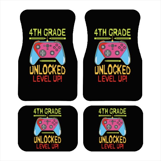 4th Grade Unlocked Level Up Video Gamer Car Mats Back