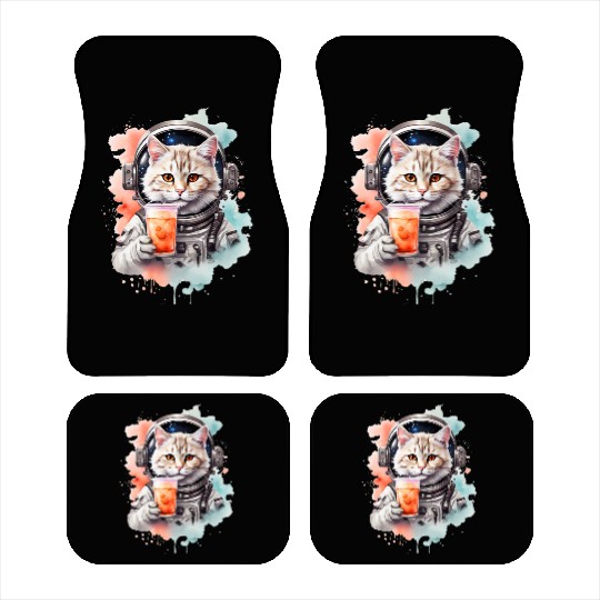 Space Cat Japanese Retro Kawaii Cute Kawaii Astron Car Mats