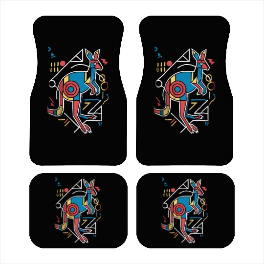 Geometric Kangaroo Art Colorful Abstract Car Mats