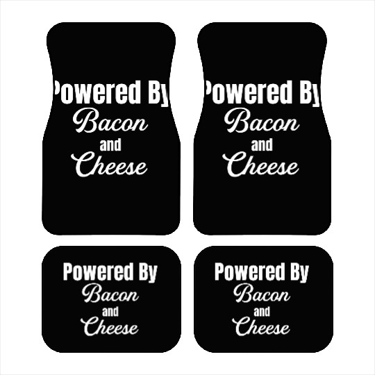 Powered By Bacon and Cheese Meaty Barbecue BBQ Car Mats
