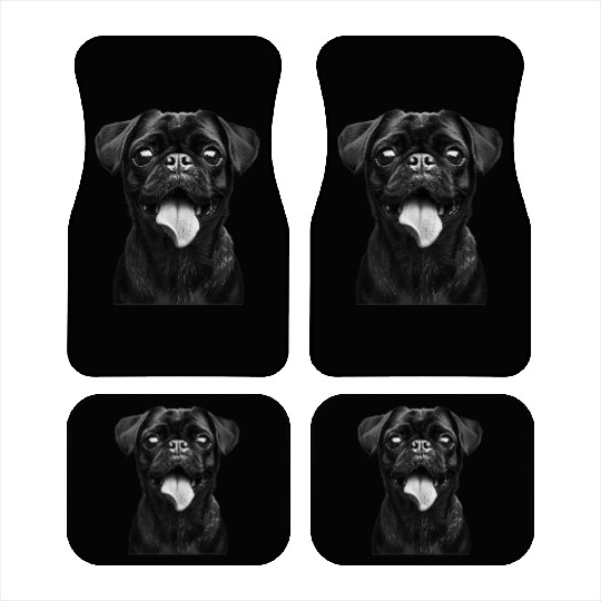 Cool Pug Sticking Tongue Out in Playful Defiance P Car Mats