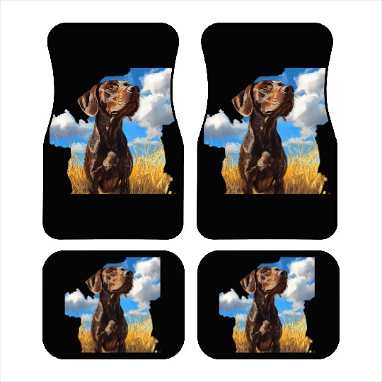 German Shorthaired Pointer Watercolor Picture Car Mats