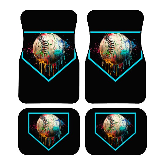 Baseball Home Plate Drip Car Mats Ice Cream Softball