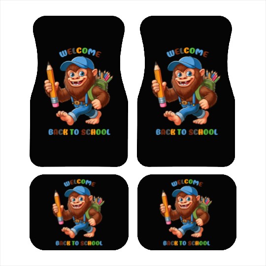 welcome back to school funny bigfoot Car Mats