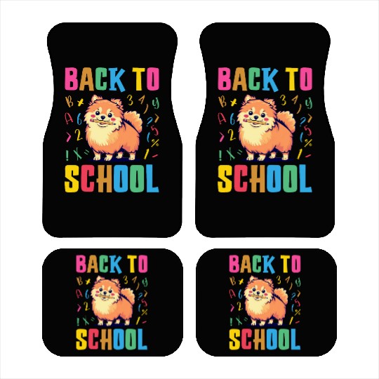 Back To School with a Cute Pomeranian Car Mats
