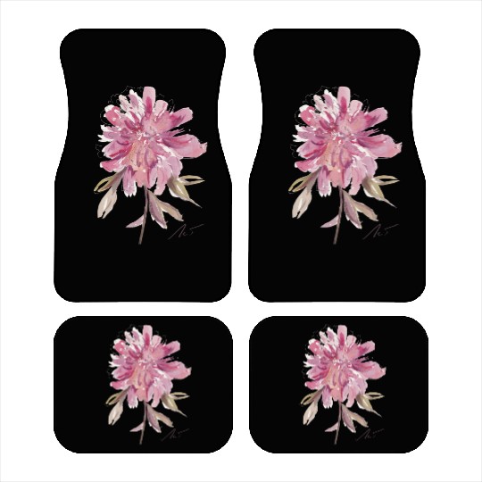 Peony loose watercolor hand-painted Car Mats
