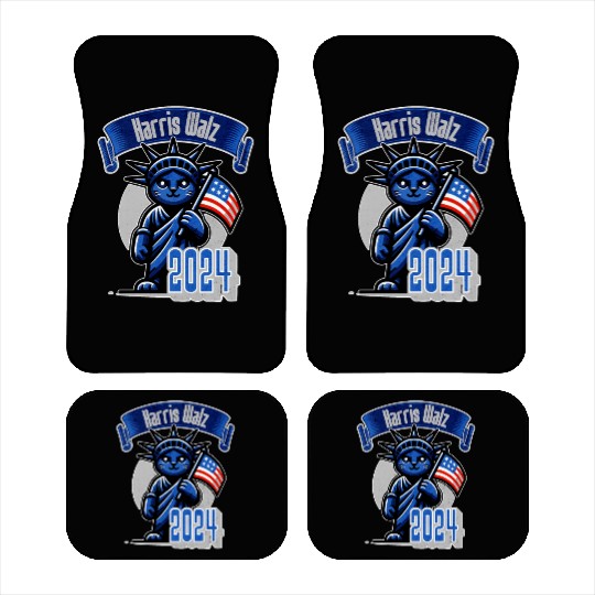 Cat Lady Harris Walz Statue of Liberty 2024 Car Mats