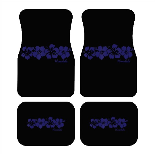 Honolulu Hawaii Hibiscus Flower Vacation Souvenir Car Mats