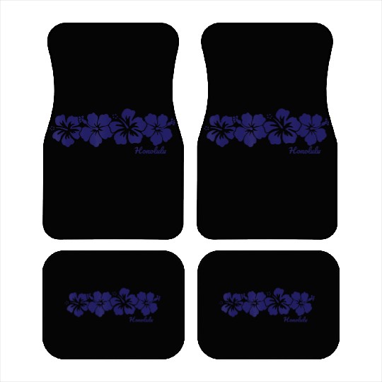 Honolulu Hawaii Hibiscus Flower Vacation Souvenir Car Mats