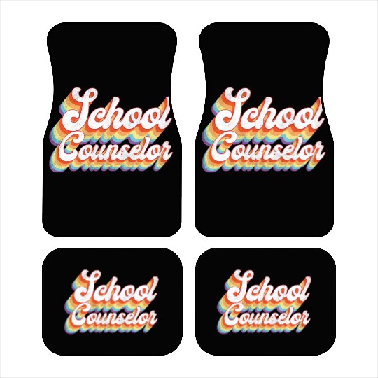 School Counselor Retro Vintage Car Mats