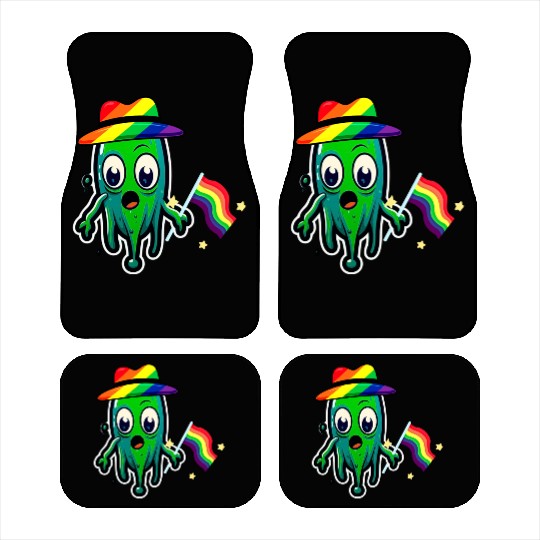 Rainbow Lgbtq Weird Creature Car Mats