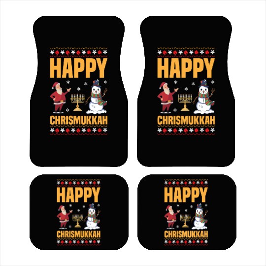 Happy Chrismukkah Funny Hanukkah Christmas Santa Car Mats