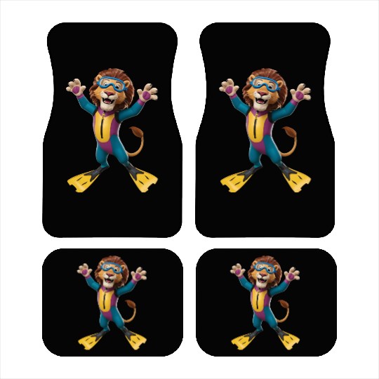 Lion Diving Car Mats