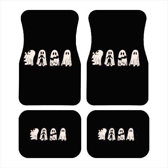 Funny Ghost Black Cat Spooky Season Trick Or Treat Car Mats
