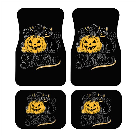 Tis the season Halloween bats pumpkin fall funny Car Mats