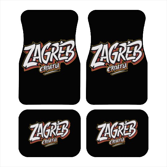 Zagreb Croatia Souvenir Graffiti Style Car Mats