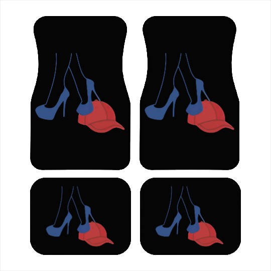 Heels stepping on Red MAGA Hat Election 2024 Car Mats