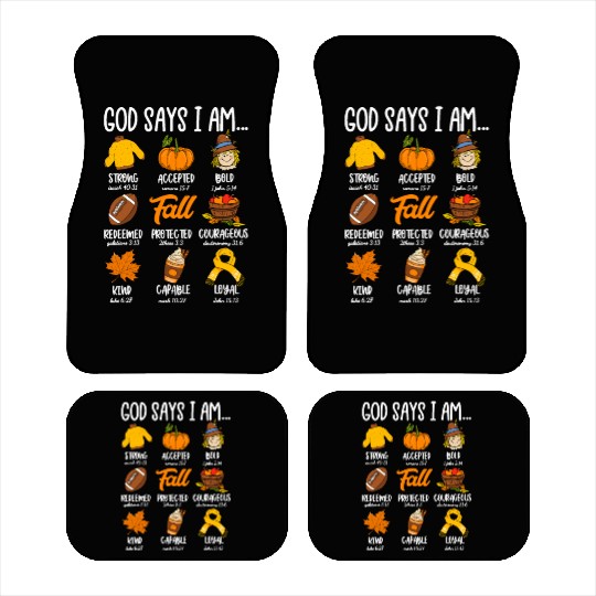 God Says I Am Fall Vibes Autumn Christian Car Mats
