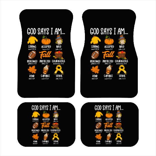 God Says I Am Fall Vibes Autumn Christian Car Mats