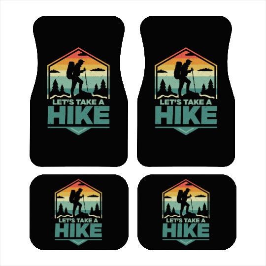 Let's Take A Hike Hiking Hiker Car Mats