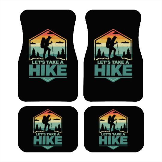 Let's Take A Hike Hiking Hiker Car Mats
