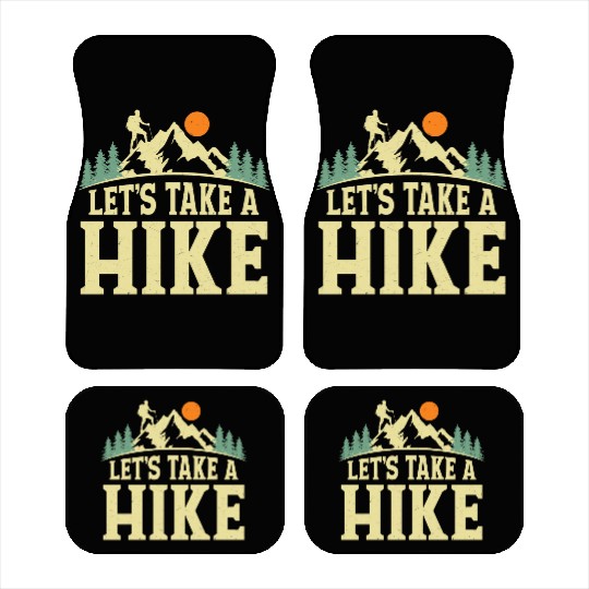 Let's Take A Hike Hiker Hiking Car Mats