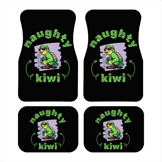 Funny naughty green kiwi bird Car Mats