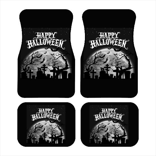 halloween cat on a graveyard Car Mats