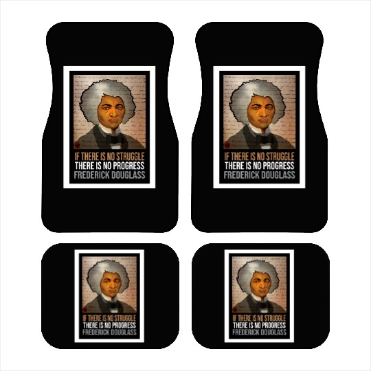 Frederick Douglass illustrated portrait and quote Car Mats