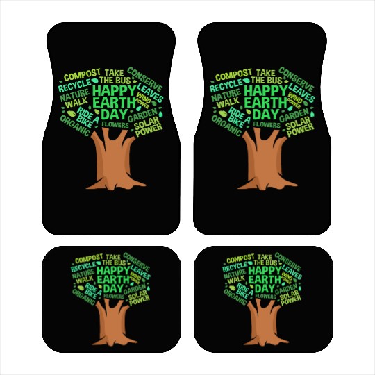 Happy Earth Day Tree For Earth Science Lover Car Mats