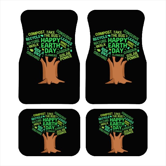 Happy Earth Day Tree For Earth Science Lover Car Mats