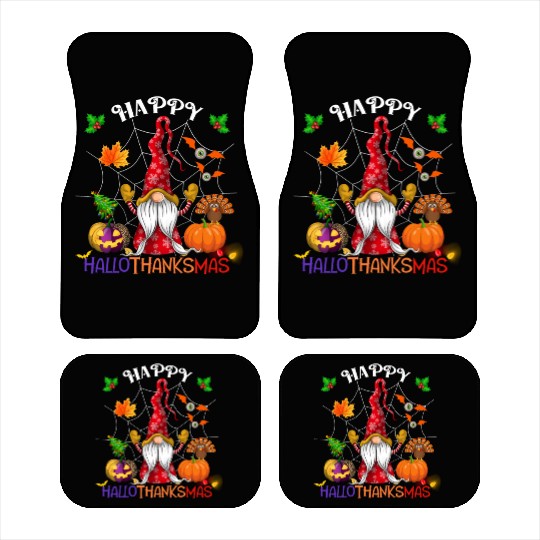 Happy HalloThanksMas Gnome Car Mats