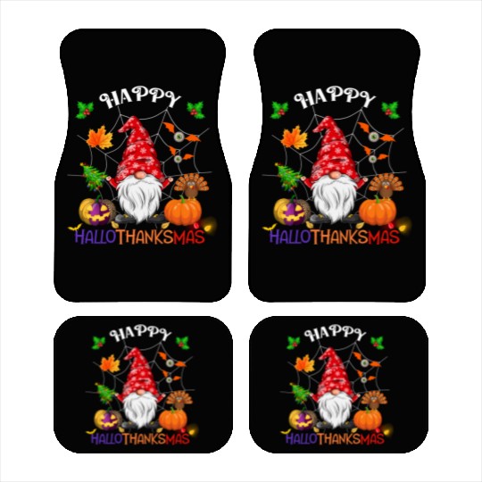 Happy HalloThanksMas Gnome Car Mats