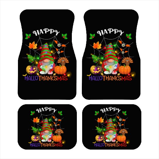Happy HalloThanksMas Gnome Car Mats