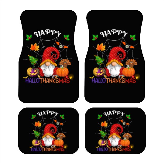 Happy HalloThanksMas Gnome Car Mats