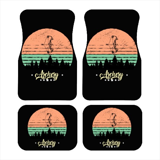 Archery Vintage Retro Sunset Sport Car Mats
