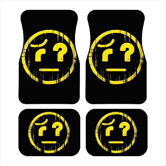Weird Emoticon Yellow Car Mats