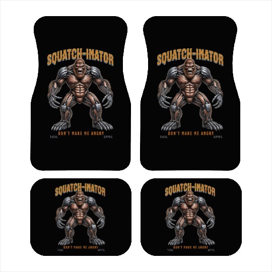 Bigfoot Robot Design, Unique Sasquatch Graphic Car Mats