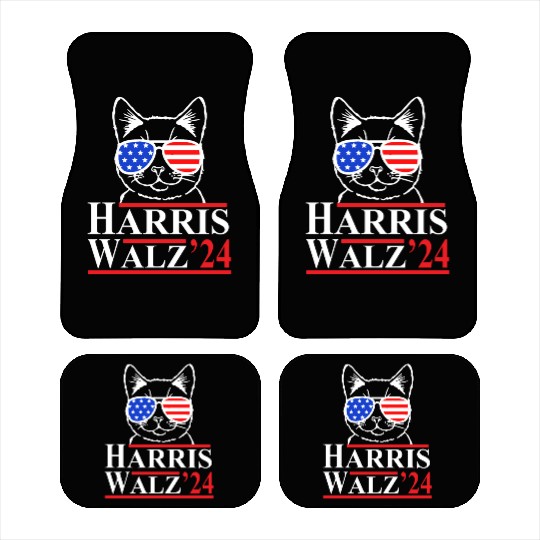 Harris Walz 2024 Funny VP President Cat Ladies Car Mats